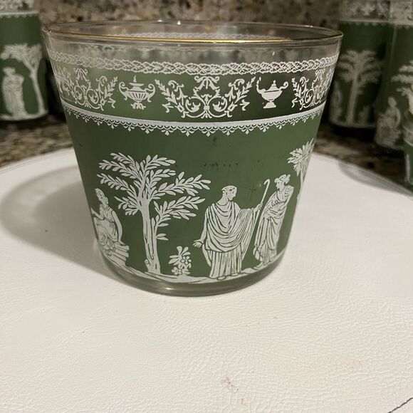 Wedgwood Hellenic Grecian Rare Ice Bucket Green Jasperware style - Picture 2 of 5
